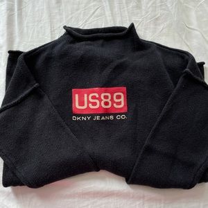 Vintage DKNY Jeans Black Throwover Sweater